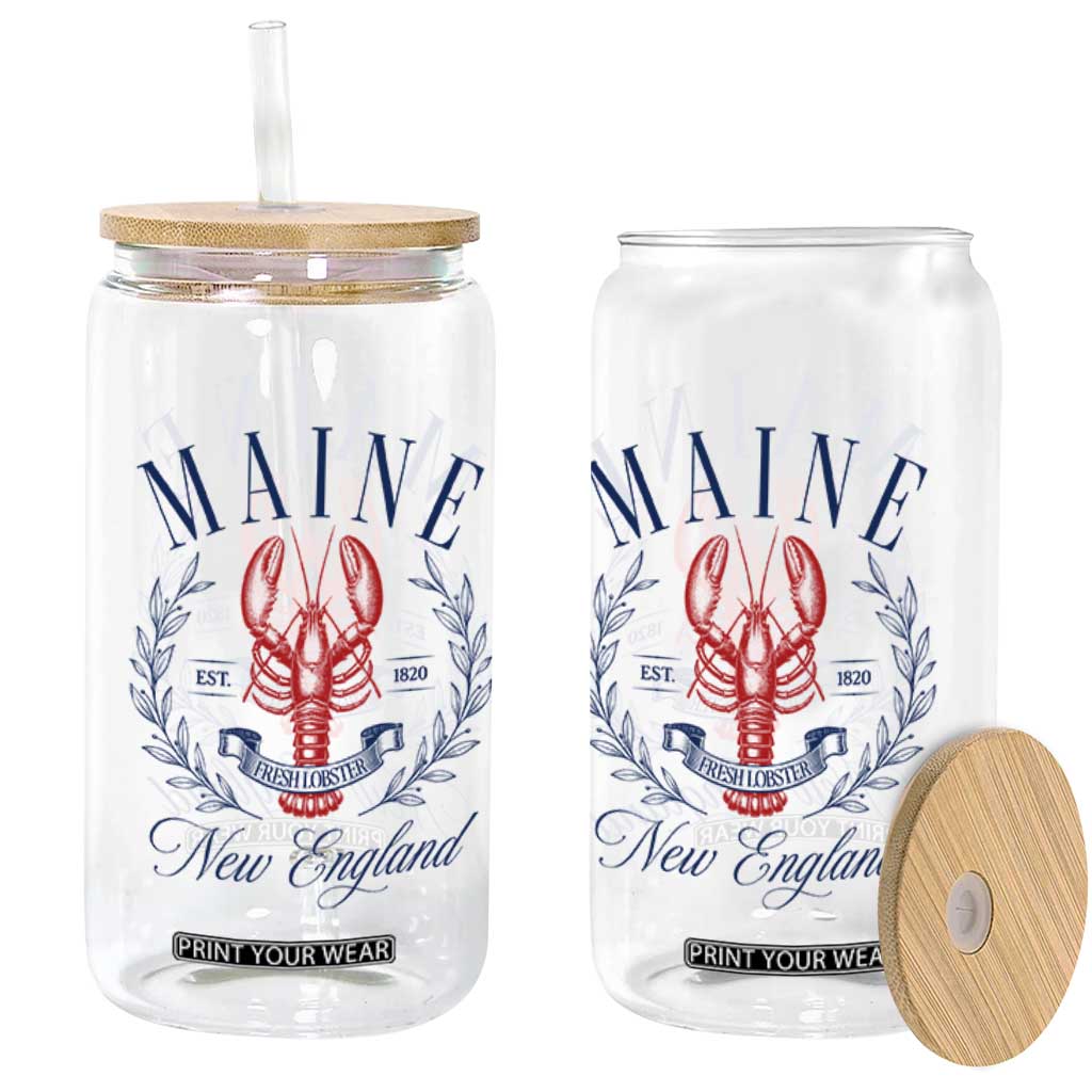 Maine Lobster New England Souvenir Pride Vintage Glass Can TS11 Print Your Wear