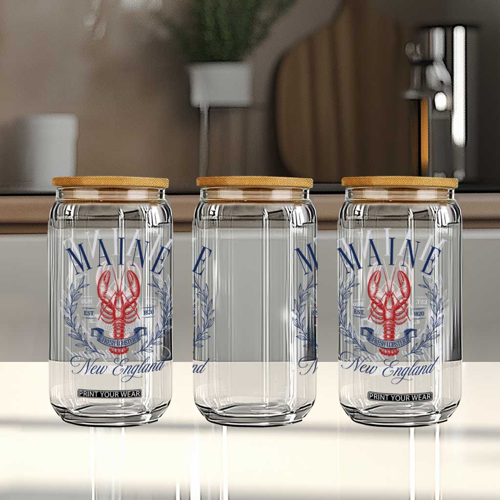 Maine Lobster New England Souvenir Pride Vintage Glass Can TS11 Print Your Wear