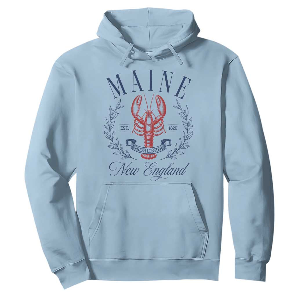 Maine Lobster New England Souvenir Pride Vintage Hoodie TS11 Light Blue Print Your Wear