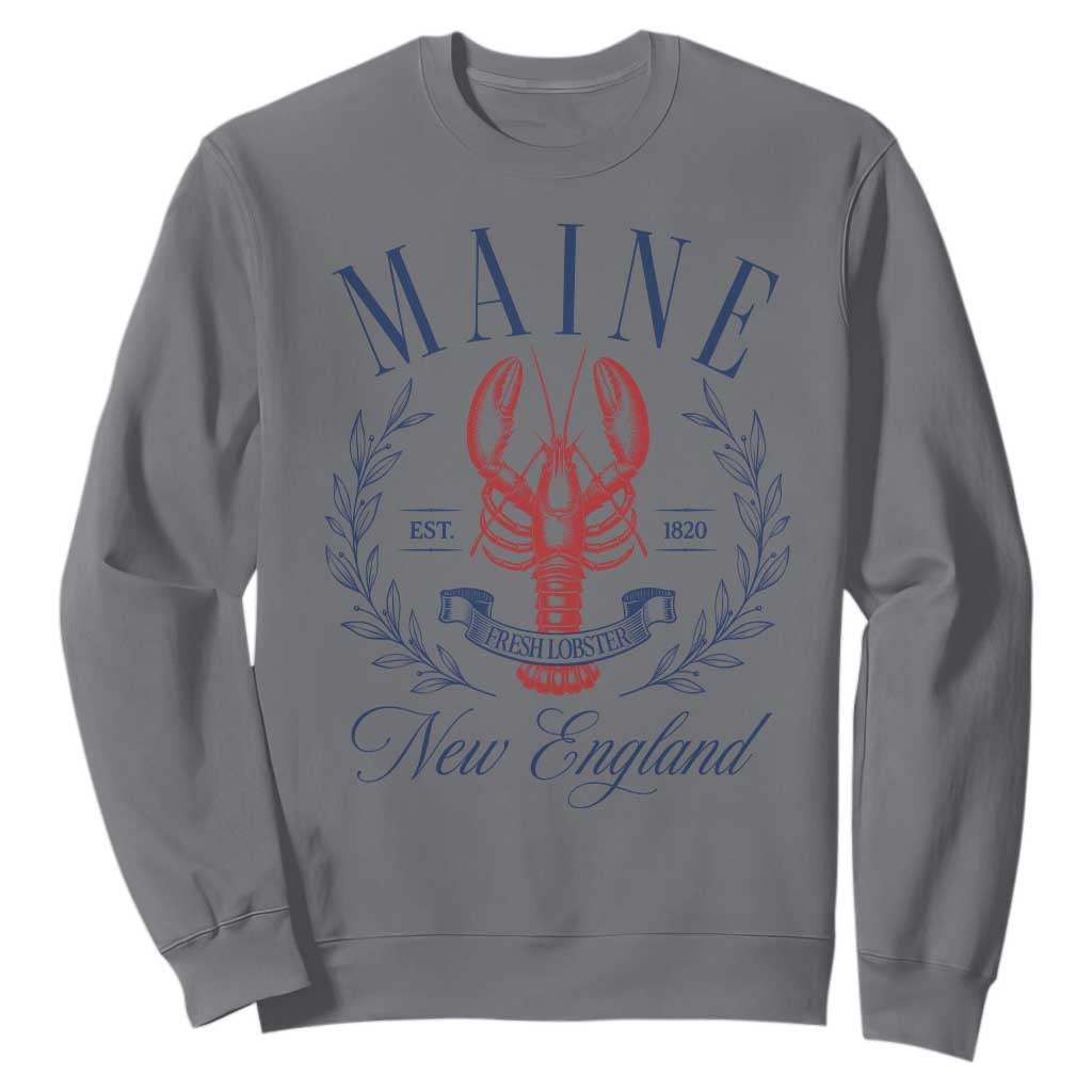 Maine Lobster New England Souvenir Pride Vintage Sweatshirt TS11 Charcoal Print Your Wear