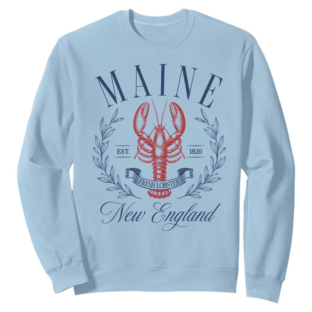 Maine Lobster New England Souvenir Pride Vintage Sweatshirt TS11 Light Blue Print Your Wear