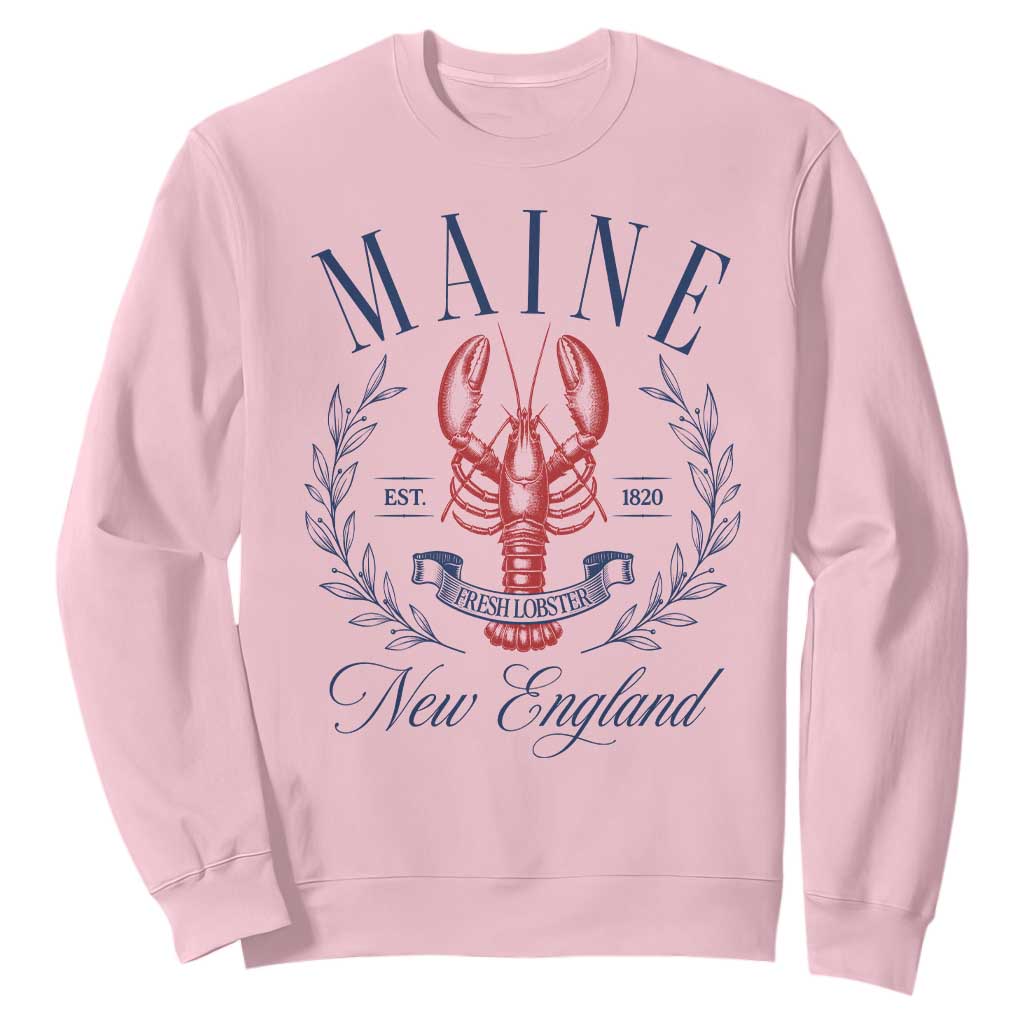 Maine Lobster New England Souvenir Pride Vintage Sweatshirt TS11 Light Pink Print Your Wear