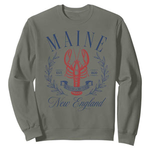 Maine Lobster New England Souvenir Pride Vintage Sweatshirt TS11 Military Green Print Your Wear