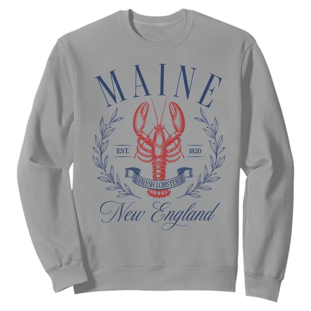 Maine Lobster New England Souvenir Pride Vintage Sweatshirt TS11 Sport Gray Print Your Wear