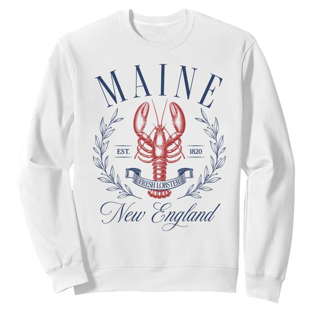 Maine Lobster New England Souvenir Pride Vintage Sweatshirt TS11 White Print Your Wear