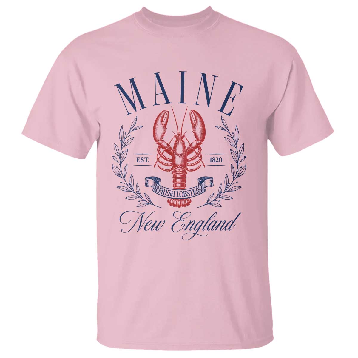 Maine Lobster New England Souvenir Pride Vintage T Shirt TS11 Light Pink Print Your Wear