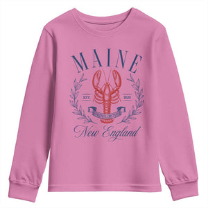 Maine Lobster New England Souvenir Pride Vintage Youth Sweatshirt TS11 Azalea Print Your Wear