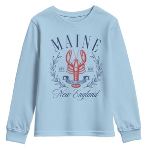 Maine Lobster New England Souvenir Pride Vintage Youth Sweatshirt TS11 Light Blue Print Your Wear