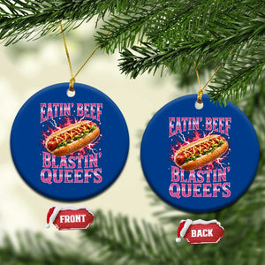 Eatin Beef Blastin' Queefs Funny Embarrassing Hot Dog Retro Bootleg Ceramic Ornament TS11 1pc Blue Print Your Wear