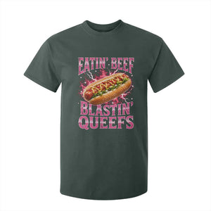 Eatin Beef Blastin' Queefs Funny Embarrassing Hot Dog Retro Bootleg T Shirt For Kid TS11 Dark Forest Green Print Your Wear