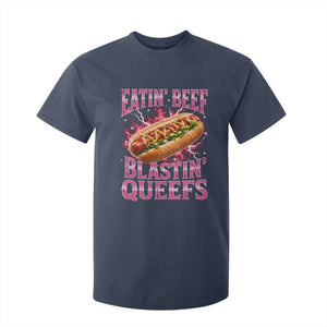 Eatin Beef Blastin' Queefs Funny Embarrassing Hot Dog Retro Bootleg T Shirt For Kid TS11 Navy Print Your Wear