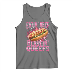 Eatin Beef Blastin' Queefs Funny Embarrassing Hot Dog Retro Bootleg Tank Top TS11 Black Heather Print Your Wear