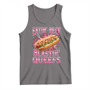 Eatin Beef Blastin' Queefs Funny Embarrassing Hot Dog Retro Bootleg Tank Top TS11 Deep Heather Print Your Wear