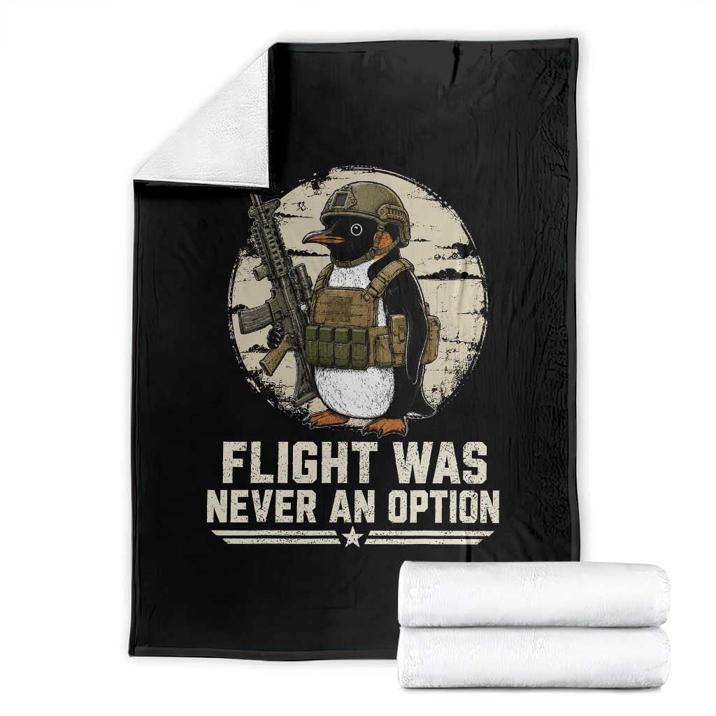Funny Penguin Flight Was Never An Option Throw Blanket Tactical Penguin Gun Lover TS11 Black Print Your Wear