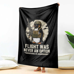 Funny Penguin Flight Was Never An Option Throw Blanket Tactical Penguin Gun Lover TS11 Print Your Wear