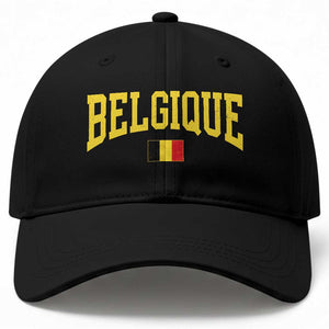 Belgium Belgique Throwback Design Vintage Belgian Flag Jersey Style Baseball Cap TS11 Print Your Wear