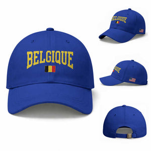 Belgium Belgique Throwback Design Vintage Belgian Flag Jersey Style Baseball Cap TS11 Baseball Cap Universal Fit Royal Blue Print Your Wear