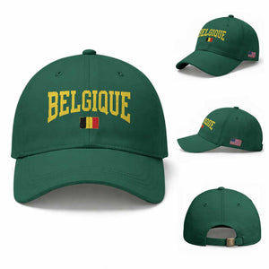 Belgium Belgique Throwback Design Vintage Belgian Flag Jersey Style Baseball Cap TS11 Baseball Cap Universal Fit Irish Green Print Your Wear
