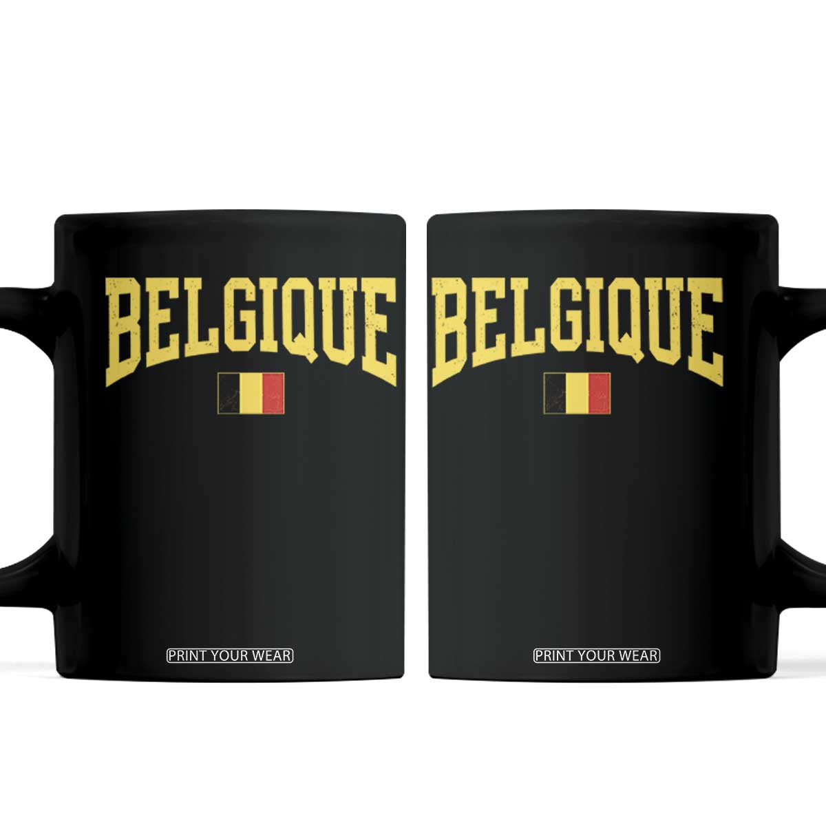 Belgium Belgique Throwback Design Vintage Belgian Flag Jersey Style Coffee Mug TS11 Black Print Your Wear