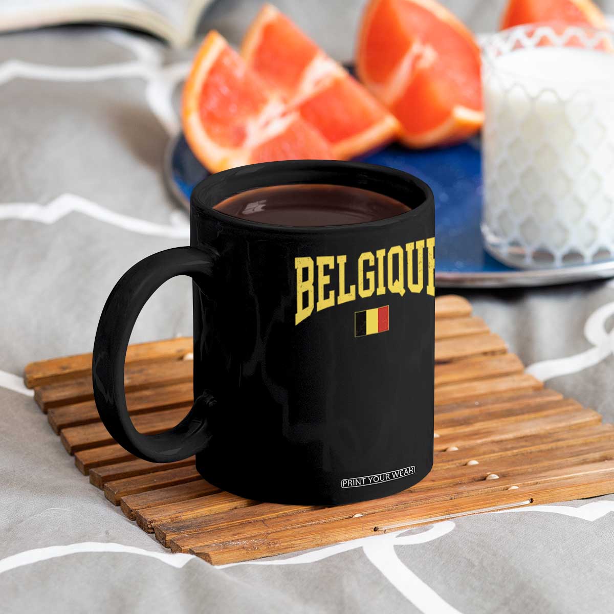 Belgium Belgique Throwback Design Vintage Belgian Flag Jersey Style Coffee Mug TS11 Print Your Wear