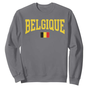 Belgium Belgique Throwback Design Vintage Belgian Flag Jersey Style Sweatshirt TS11 Charcoal Print Your Wear