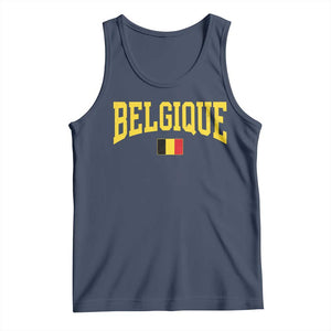 Belgium Belgique Throwback Design Vintage Belgian Flag Jersey Style Tank Top TS11 Navy Print Your Wear