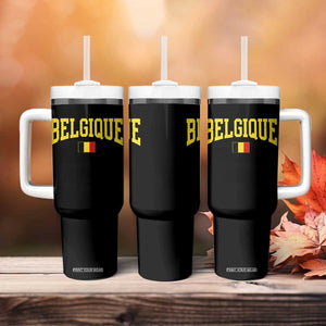 Belgium Belgique Throwback Design Vintage Belgian Flag Jersey Style Tumbler With Handle TS11 Print Your Wear