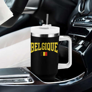 Belgium Belgique Throwback Design Vintage Belgian Flag Jersey Style Tumbler With Handle TS11 Print Your Wear