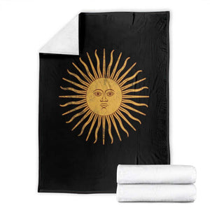 Argentina Sol De Mayo Vintage Argentinian Sun Throwback Design Throw Blanket TS11 Black Print Your Wear