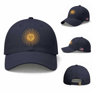 Argentina Sol De Mayo Vintage Argentinian Sun Throwback Design Baseball Cap TS11 Baseball Cap Universal Fit Navy Print Your Wear