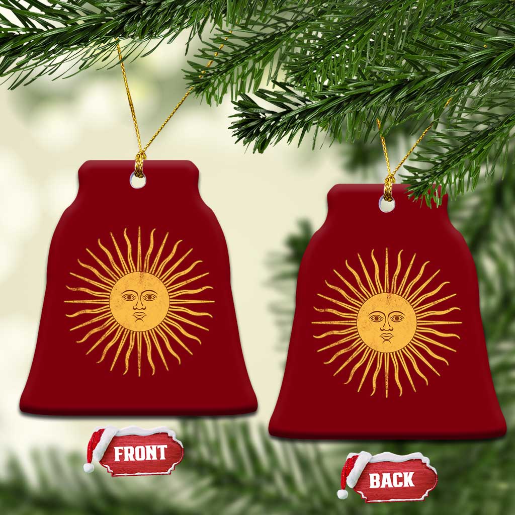 Argentina Sol De Mayo Vintage Argentinian Sun Throwback Design Ceramic Ornament TS11 Print Your Wear