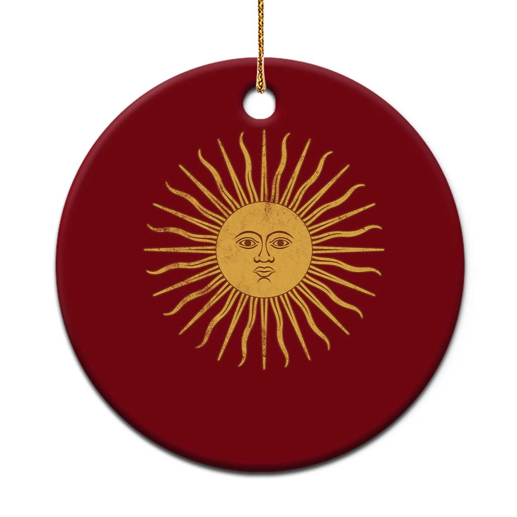 Argentina Sol De Mayo Vintage Argentinian Sun Throwback Design Ceramic Ornament TS11 1pc Red Print Your Wear
