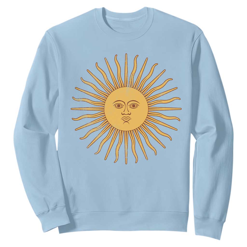 Argentina Sol De Mayo Vintage Argentinian Sun Throwback Design Sweatshirt TS11 Light Blue Print Your Wear