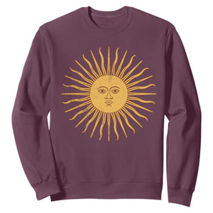 Argentina Sol De Mayo Vintage Argentinian Sun Throwback Design Sweatshirt TS11 Maroon Print Your Wear