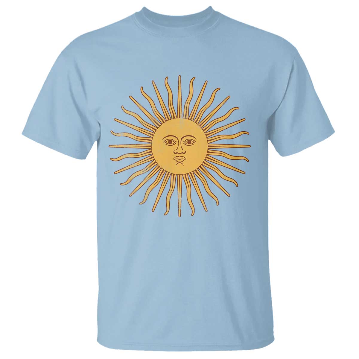 Argentina Sol De Mayo Vintage Argentinian Sun Throwback Design T Shirt TS11 Light Blue Print Your Wear