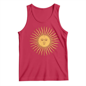 Argentina Sol De Mayo Vintage Argentinian Sun Throwback Design Tank Top TS11 Red Print Your Wear
