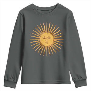 Argentina Sol De Mayo Vintage Argentinian Sun Throwback Design Youth Sweatshirt TS11 Dark Heather Print Your Wear