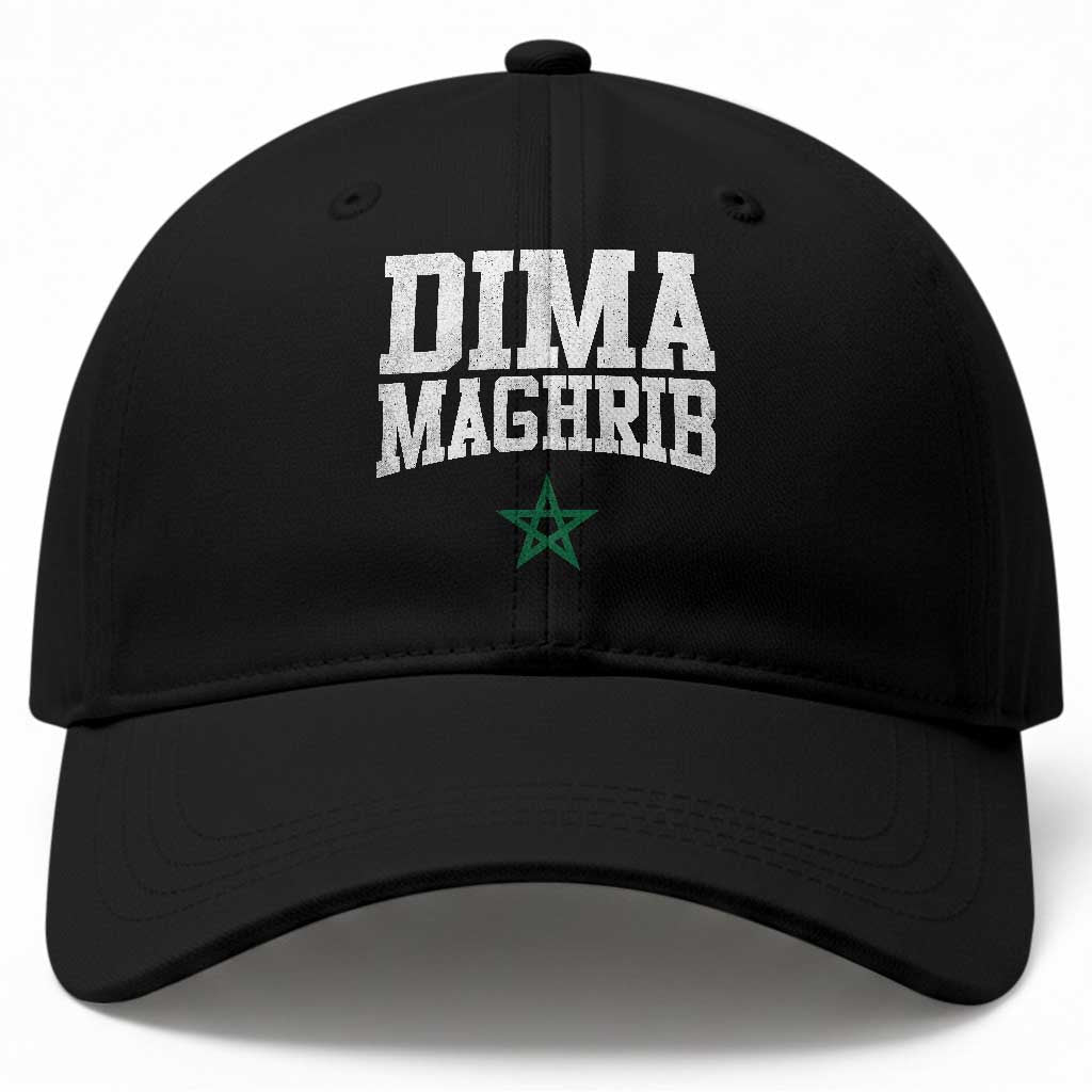 Moroccan Dima Maghrib Flag of Morocco Vintage Green Star Patriotic Baseball Cap TS11 Print Your Wear