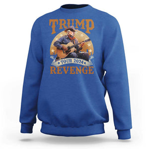 Funny Trump Revenge Tour 2024 Sweatshirt Cowboy Trump Western Country Music Guitar Political Election TS11 Royal Blue Print Your Wear