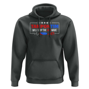 Funny Walz Hoodie Tampon Tim Will Stop The Red Wave Star TS11 Dark Heather Print Your Wear