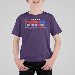 Funny Walz T Shirt For Kid Tampon Tim Will Stop The Red Wave Star TS11 Purple Print Your Wear