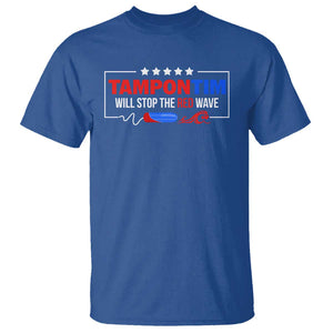 Funny Walz T Shirt Tampon Tim Will Stop The Red Wave Star TS11 Royal Blue Print Your Wear