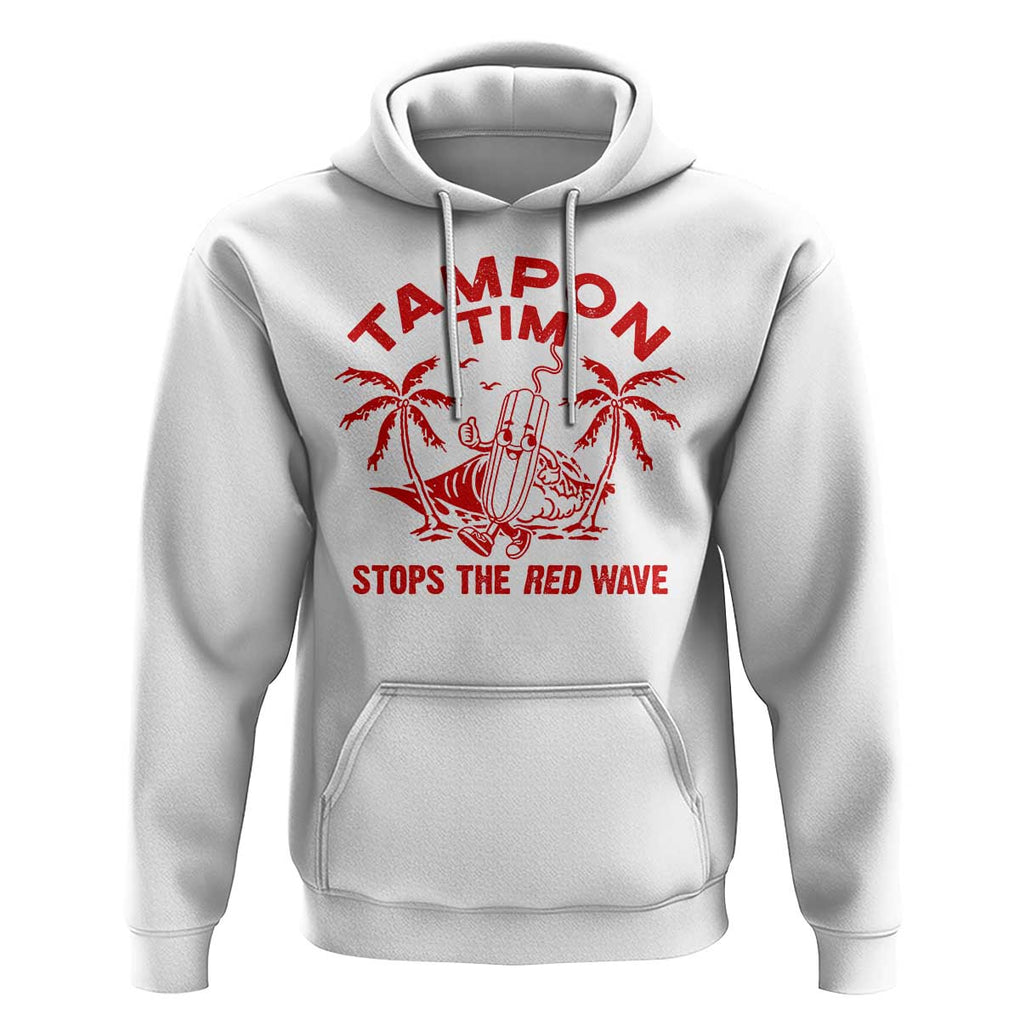 Funny Walz Hoodie Tampon Tim Stops The Red Wave Coconut Tree TS11 White Print Your Wear