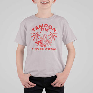 Funny Walz T Shirt For Kid Tampon Tim Stops The Red Wave Coconut Tree TS11 Ice Gray Print Your Wear