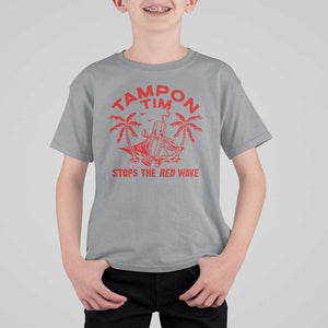 Funny Walz T Shirt For Kid Tampon Tim Stops The Red Wave Coconut Tree TS11 Sport Gray Print Your Wear