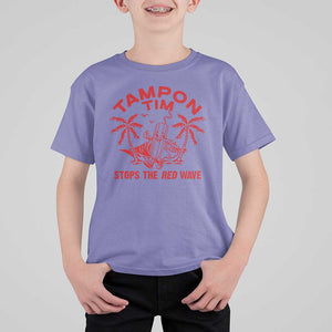 Funny Walz T Shirt For Kid Tampon Tim Stops The Red Wave Coconut Tree TS11 Violet Print Your Wear