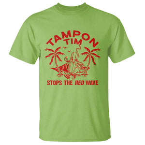 Funny Walz T Shirt Tampon Tim Stops The Red Wave Coconut Tree TS11 Lime Print Your Wear