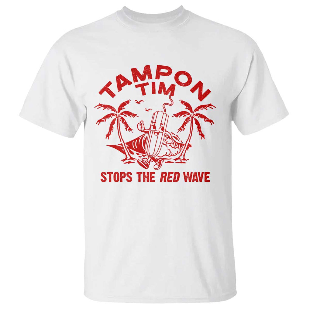 Funny Walz T Shirt Tampon Tim Stops The Red Wave Coconut Tree TS11 White Print Your Wear