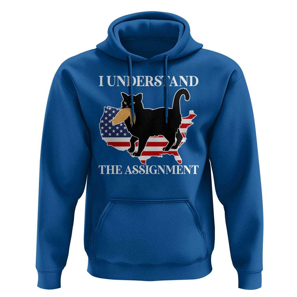 Funny Harris Supporter Hoodie I Understand The Assignment Black Cat American Flag TS11 Royal Blue Print Your Wear