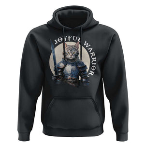 Funny Joyful Warrior Cat Hoodie Kitten Knight For Harris 2024 TS11 Black Print Your Wear